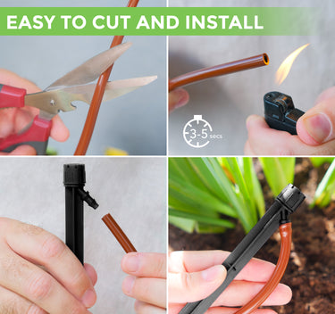 100 ft Brown Drip Irrigation Hose from Carpathen is easy to cut and install